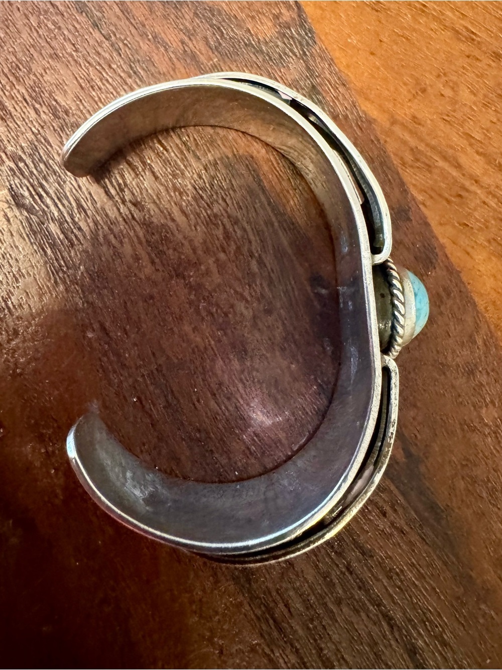 VTG Taxco Sterling Silver Cuff w/Turquoise Heavy Statement Bracelet Mexico 70g - Picture 7 of 11